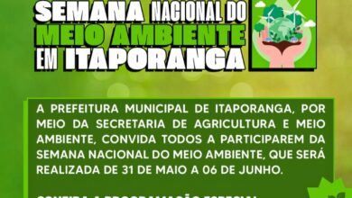 Photo of Itaporanga divulga programação da Semana do Meio Ambiente