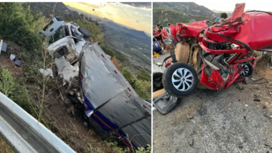 Photo of Cinco pessoas ficam feridas em acidente entre caminhão e carros na Serra do Teixeira